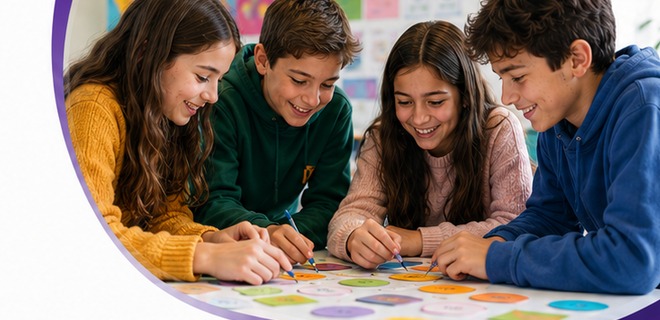 Niños trabajando en equipo